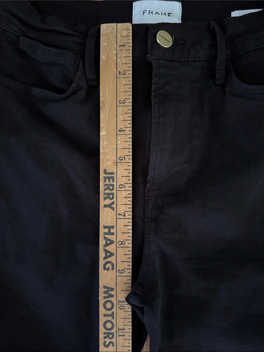 Frame Denim Black Straight Leg Jeans